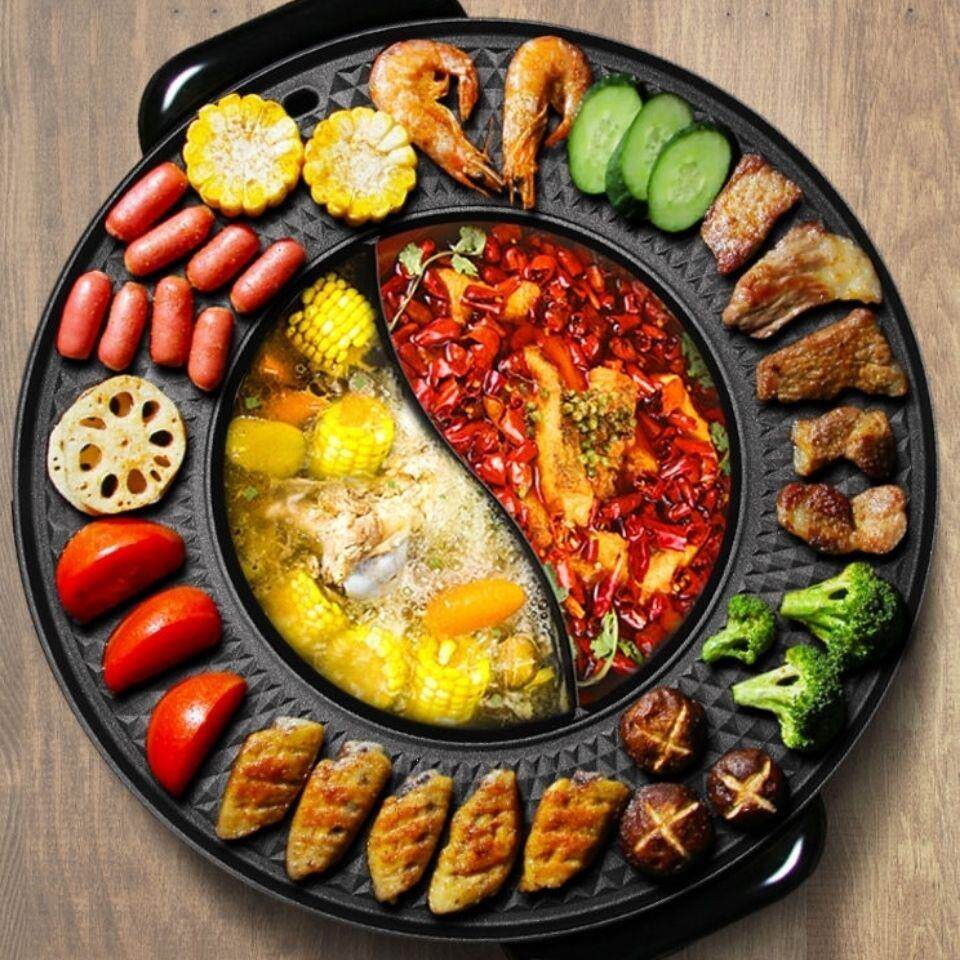 韩式火锅鸳鸯锅烤肉锅家
