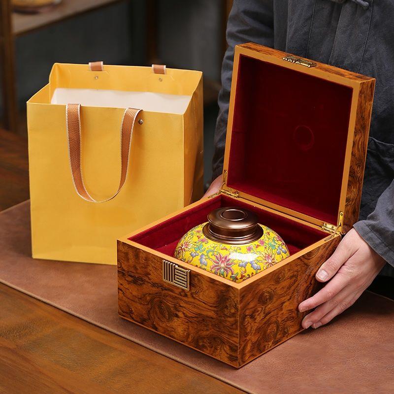 茶叶罐礼盒装景德镇珐琅