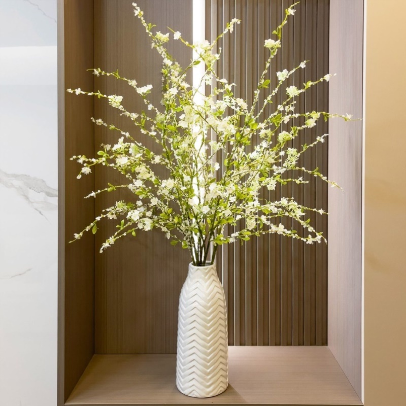 雪柳仿真花花艺轻奢摆件插花客厅装饰房间玄关电视柜茶几花瓶假花