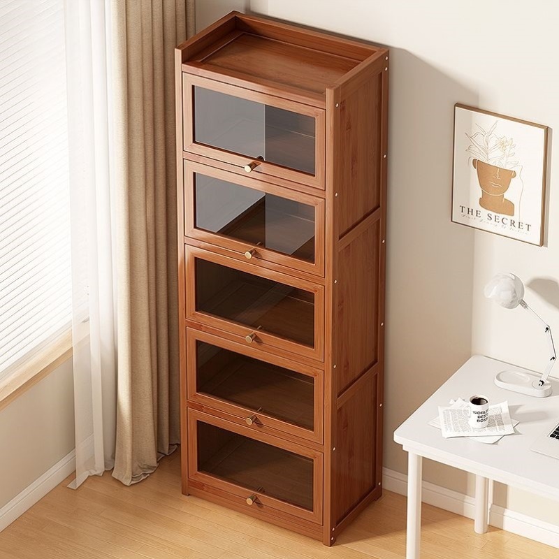 书架落地客厅多层置物架落地靠墙儿童学生家用书本收纳透明展示柜