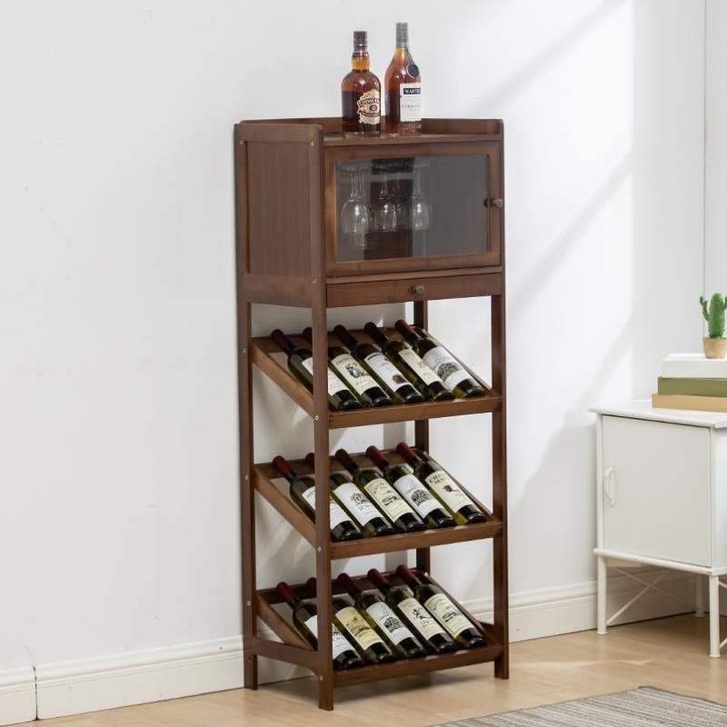 立式酒柜酒架靠墙边家用小户型客厅葡萄酒红酒展示架置物架酒杯架