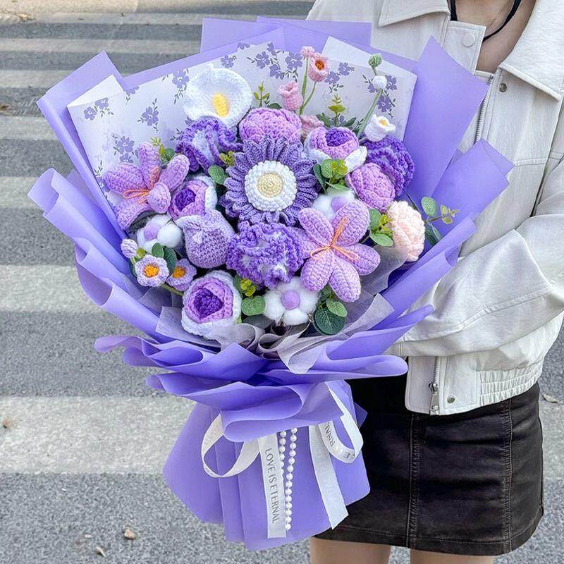 超大花束手工编织成品荷
