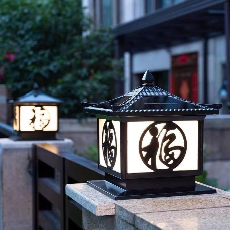 太阳能门柱灯户外景观庭