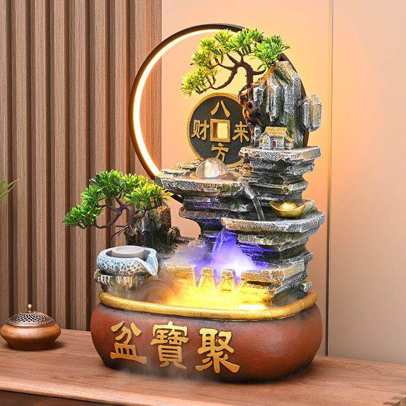 假山循环流水摆件客厅造