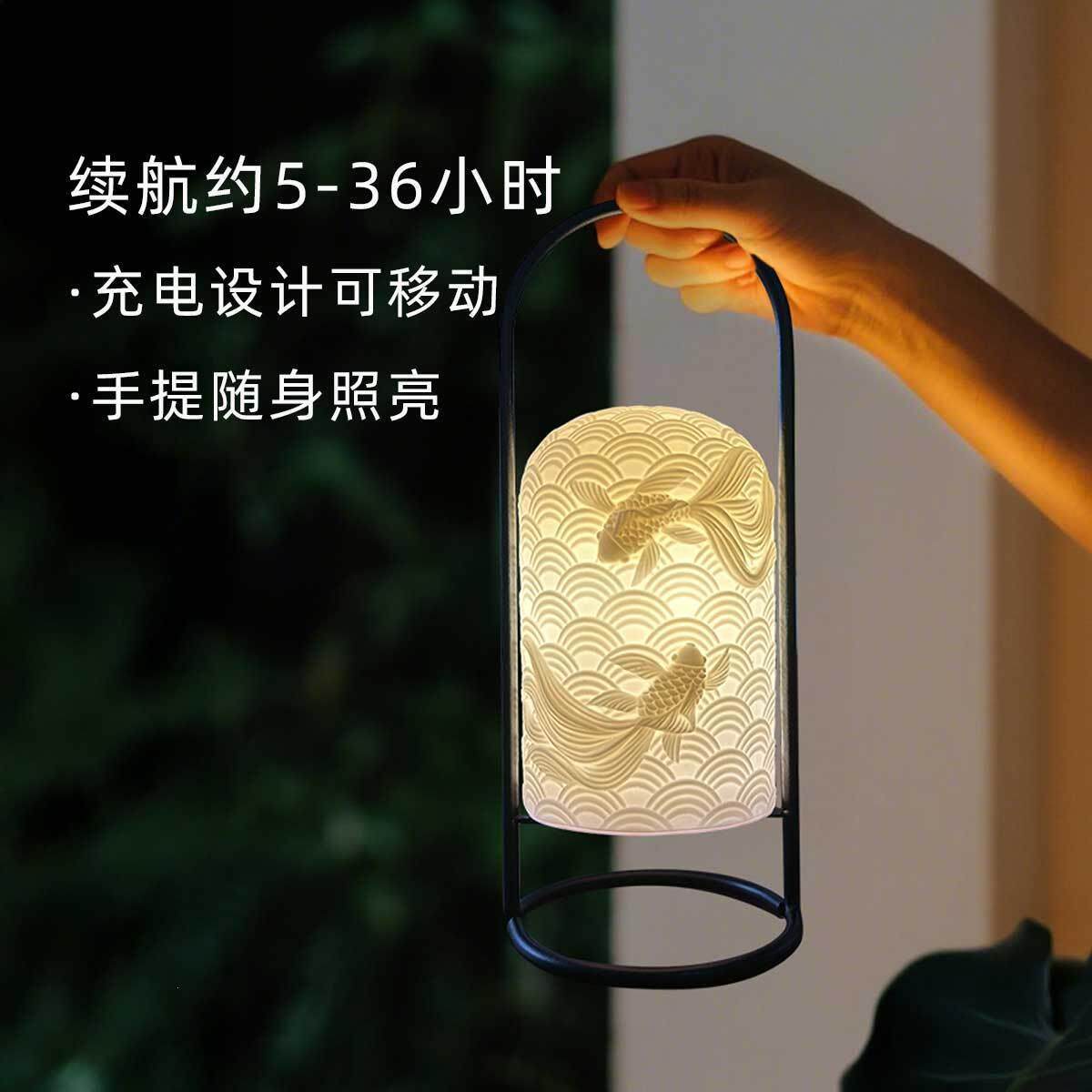陶瓷小夜灯充电新中式3W