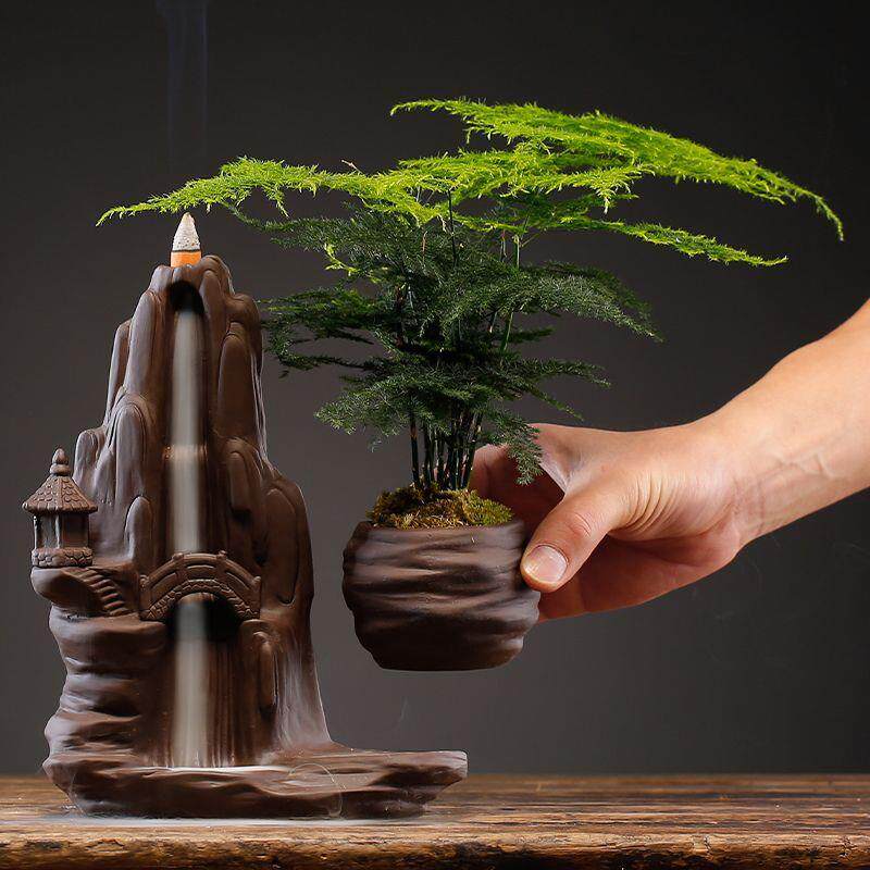 紫砂倒流香炉摆件熏禅意