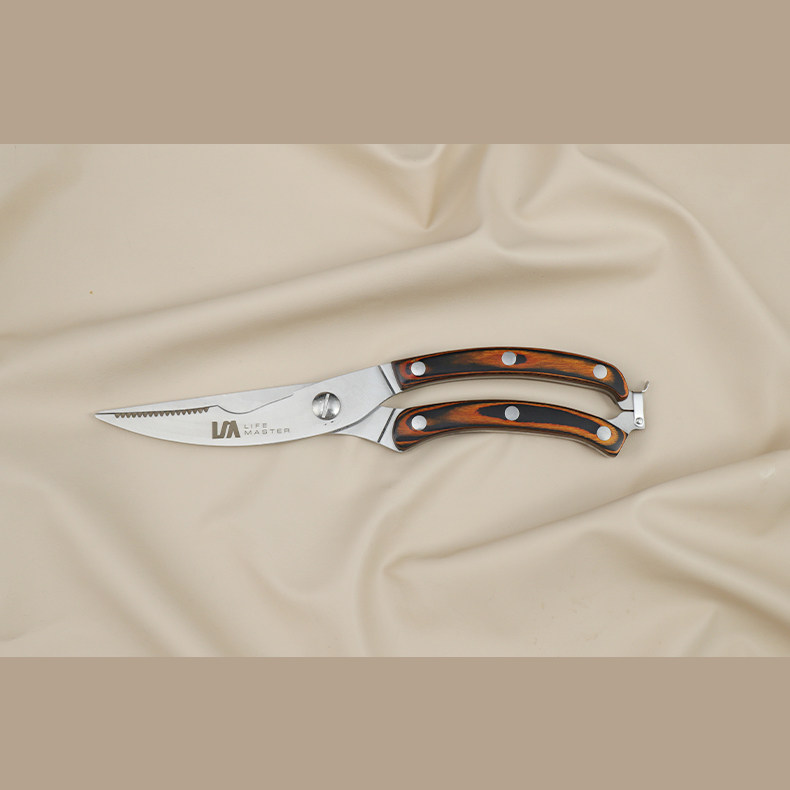 朗马厨房家用鸡骨剪红彩木手柄剪肉剪菜剪鸡鸭鱼骨