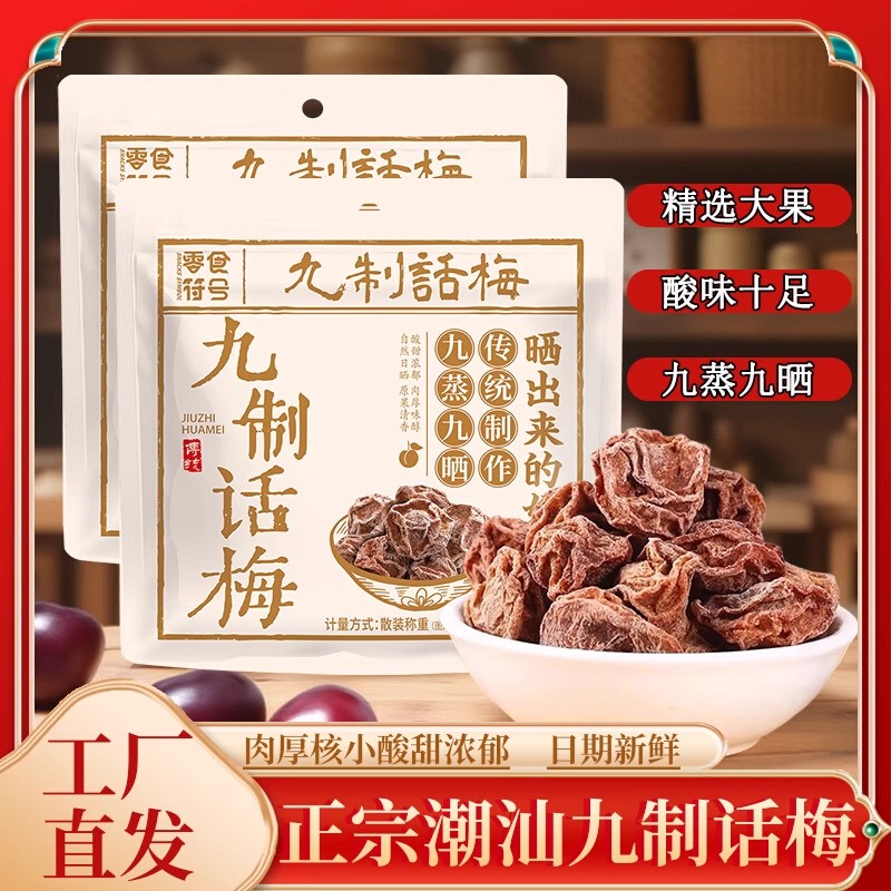 正宗九制话梅广东潮汕广式话梅干果脯蜜饯泡水官方旗舰店GG