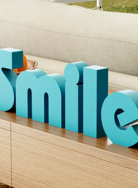 治愈微笑Smile立体艺术字母装饰