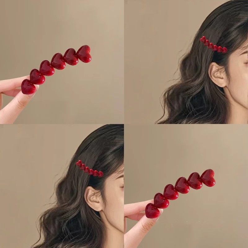 酒红色弧形爱心发夹可爱甜美少女ins风侧边刘海夹碎发夹头饰发卡,饰品/流行首饰/时尚饰品新,发饰,淘宝优惠券,粉丝福利购,淘宝优惠卷