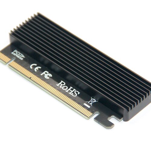 新款 NVME转接卡M.2转PCIE3.0满速X16扩展卡MKEY全铝盒散热