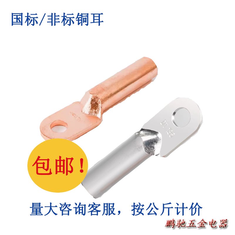 国标非DT25平方紫铜酸洗接线端子16/35/50铜耳铜鼻子线耳电缆接头