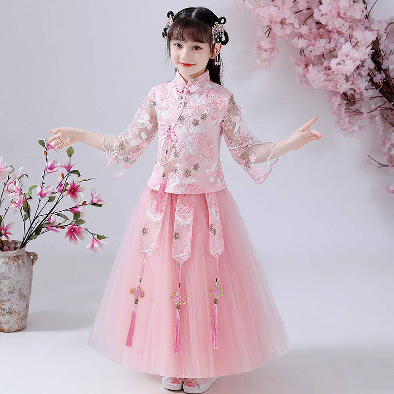 女童汉服中国风儿童古风国潮小女孩超仙唐装中大童套装演出服