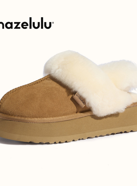 amazelulu雪地靴女2025新款冬季厚底防滑棉鞋加绒保暖包头毛毛鞋