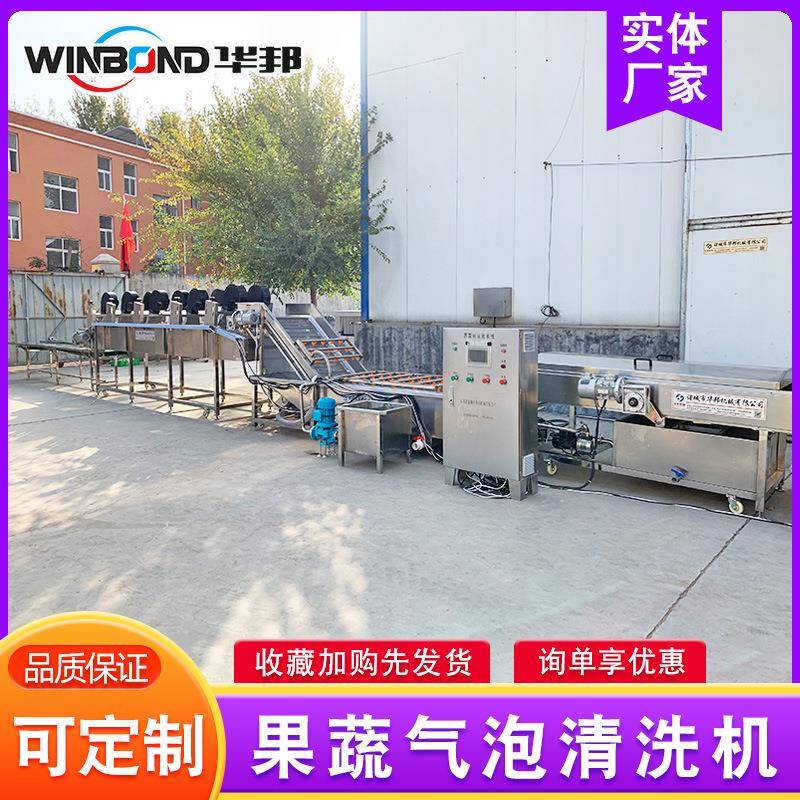 厂家供应 水果蔬菜鼓浪式清洗机 果蔬气泡清洗机设备 两年质保