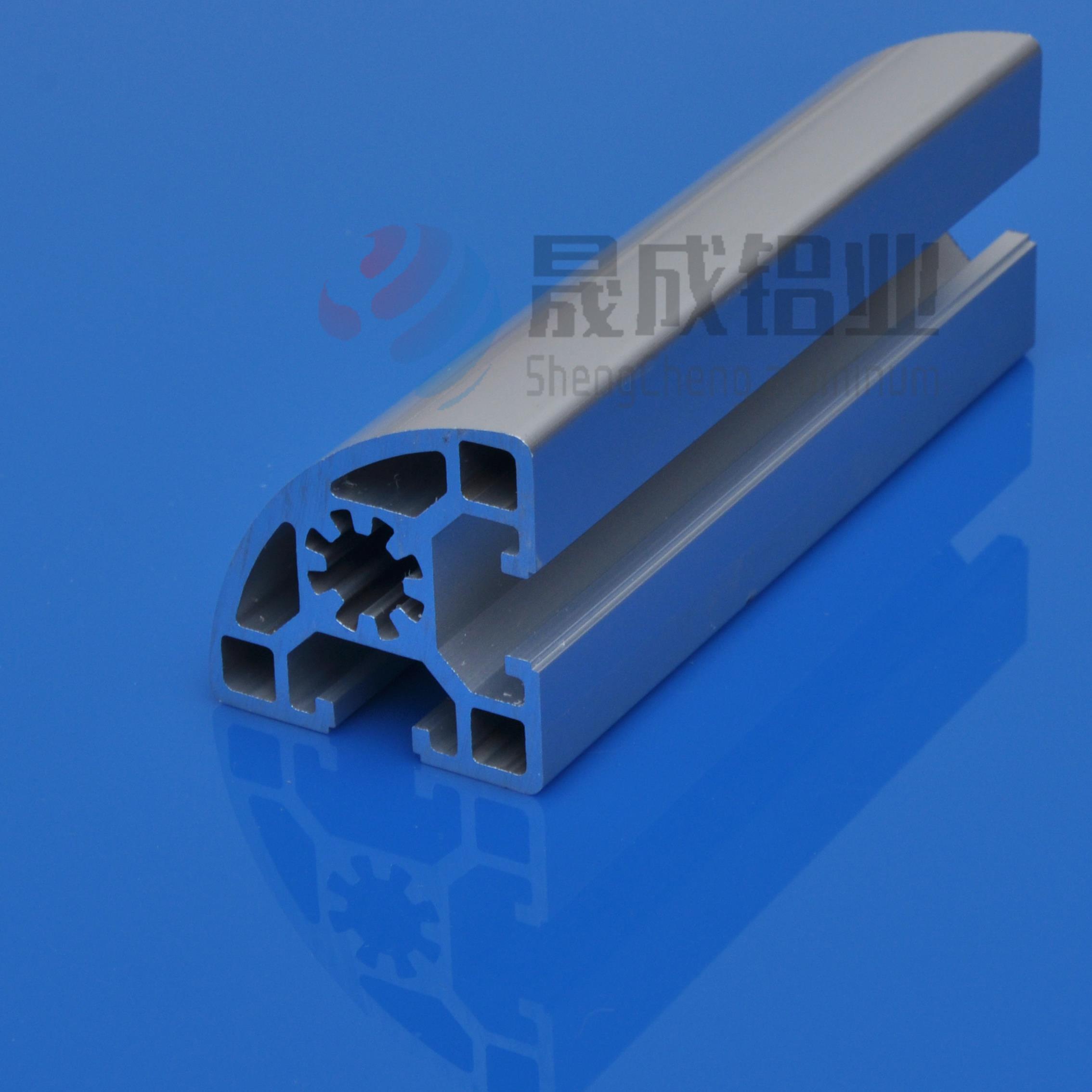 欧标工业铝合金型材4545R半圆弧形拐角鱼缸机械设备框架防护罩45R