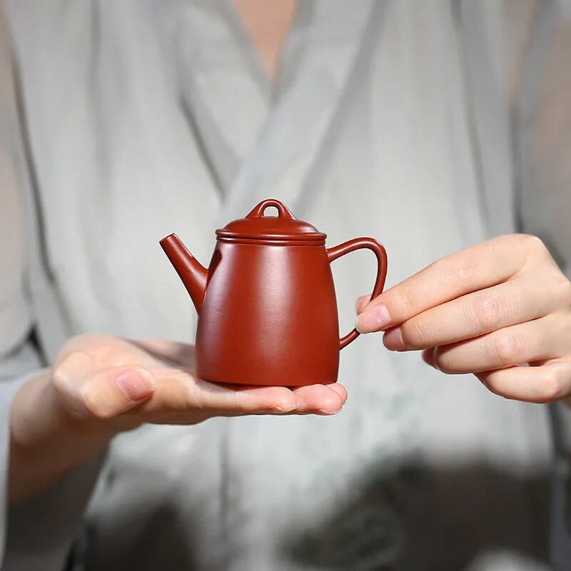 100cc宜兴紫砂壶纯手工原矿大红袍小品秦权壶家用功夫紫砂泡茶壶