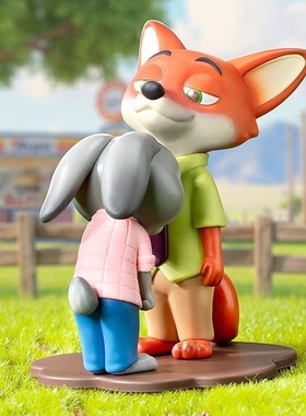 疯狂动物城朱迪尼克摆件甜蜜依靠搭档3D打印按动式中性笔小清新潮