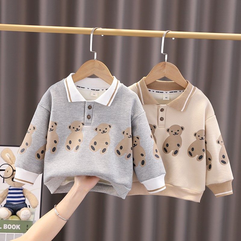 宝宝polo衫秋冬加绒卫衣翻领上衣新款男童衣服秋装儿童装卡通T恤,童装/婴儿装/亲子装,儿童POLO衫,淘宝优惠券,粉丝福利购,淘宝优惠卷