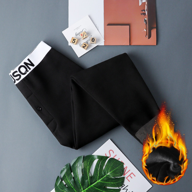 男士秋裤男加绒加厚保暖裤冬季打底裤舒适个性男生衬裤线裤棉毛裤