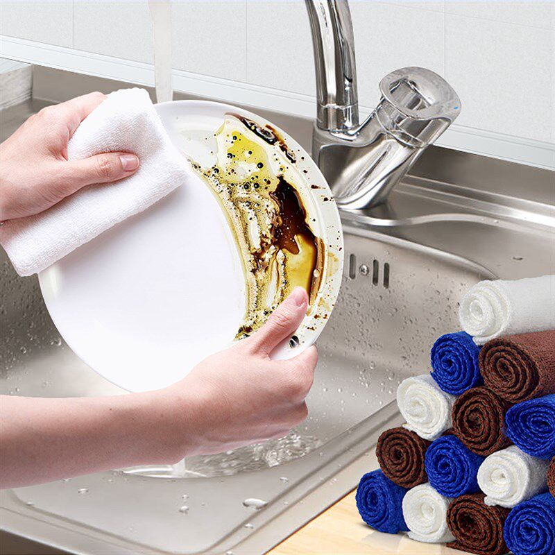 奶茶店咖啡厅清洁布吧台抹布洗碗布方块布超细纤维吸水强不掉毛