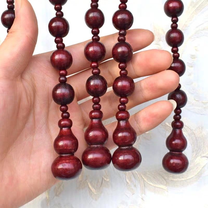 纯桃木珠帘 葫芦帘中式玄关隔断帘 卧室卫生间门帘免打孔挂帘,居家布艺,珠帘/挂帘,淘宝优惠券,粉丝福利购,淘宝优惠卷