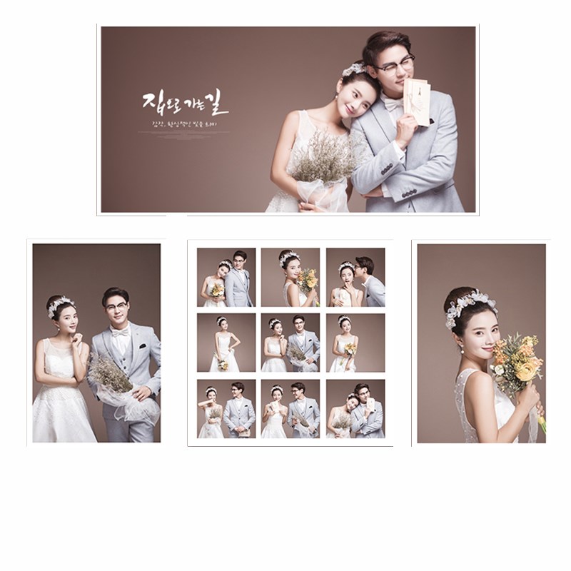 全家福婚纱照相框挂墙高级感宫格儿童照片打印加相框定制来图定做