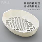 带网格双层松木猫砂盆防外溅半封闭式 猫厕所猫沙盆猫屎盆猫咪用品