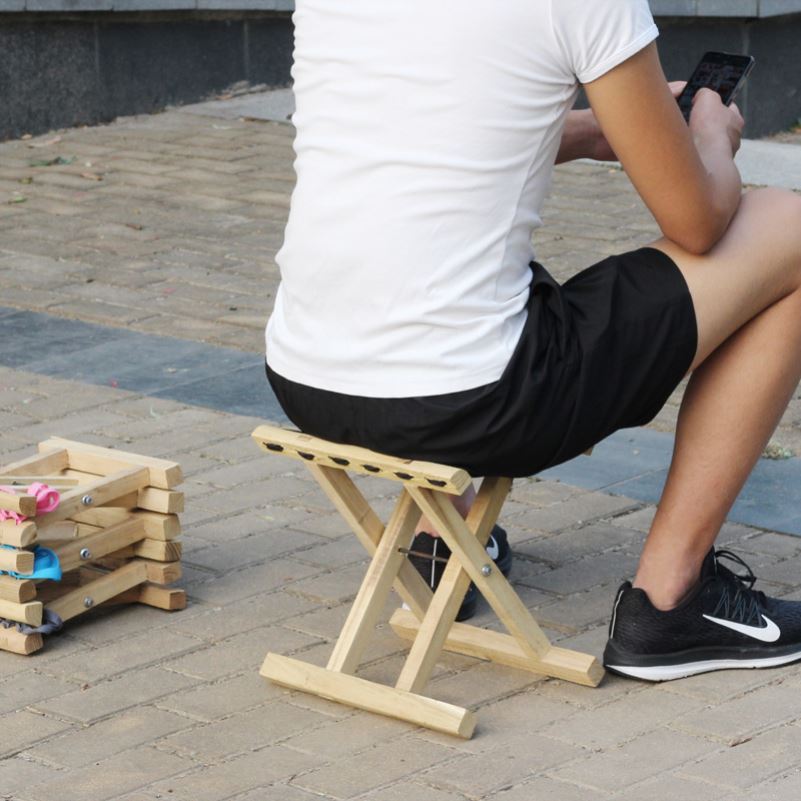 马扎凳子新款正宗槐木马扎家用客厅可搭配饭桌马扎实木折叠凳