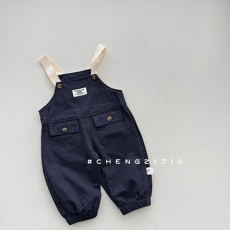 婴幼儿春秋装连体背带裤男童休闲百搭工装裤子洋气女宝宝宽松长裤