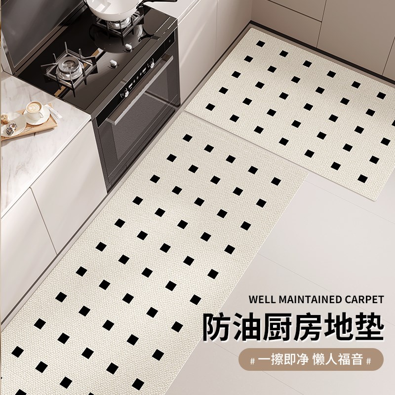 厨房地垫防滑防油防水法式可擦免洗家用皮革耐脏专用免清洗脚垫子