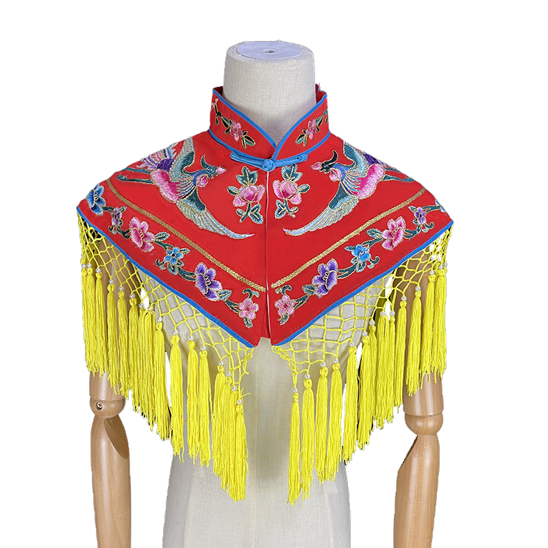 戏曲绣花云肩戏剧京剧宫女戏服花旦小姐绣花云间贵妃醉酒绣凤披肩