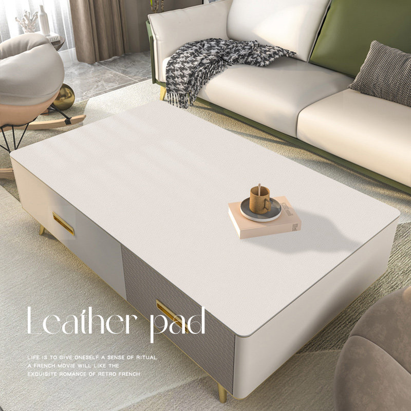 皮革茶几垫高级感防水防油免洗皮革桌垫家用桌面保护防烫餐桌布