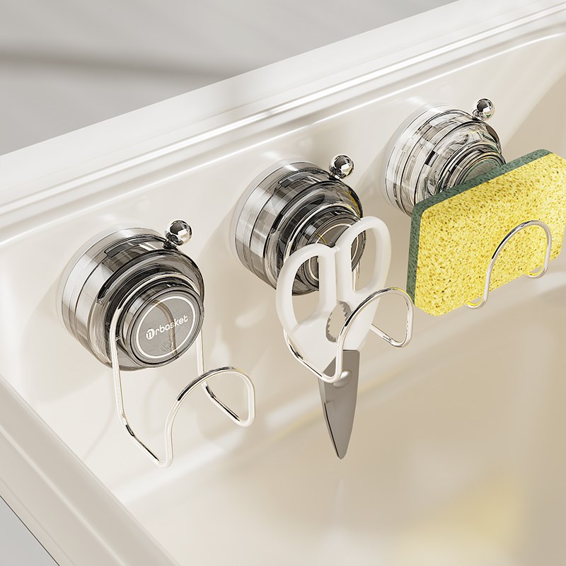 吸盘海绵置物架免打孔家用厨房用品挂架壁挂收纳水槽钢丝球沥水架