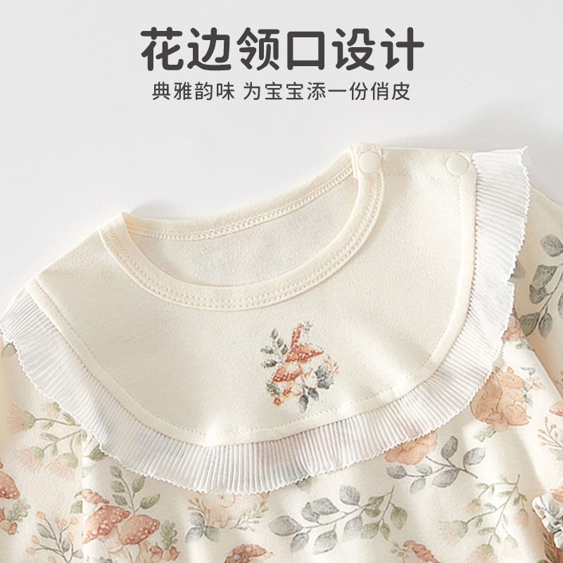 1-3岁女童连衣裙婴儿服春秋款a类碎花睡衣公主风宝宝裙子家居睡裙