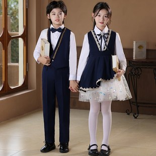元旦儿童合唱演出服开幕式主持礼服中小学生朗诵演讲表演服装秋冬