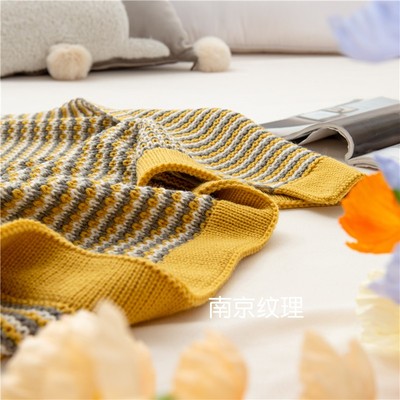 婆婆妈妈黄圣依家黄色针织毛线沙发毯北欧午睡小盖毯空调毯床上毯