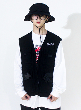 FunkyStyle潮战术马甲男女宽松百搭马夹春秋无袖背心外套机能风