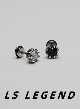 钛钢耳骨钉耳钉男锆石时尚1.2复古钛合金圆形女艺术简约小众钻石