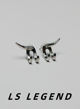 牛角耳钉防过敏中性纯银针男创意小众女高级感个性独特时尚帅气