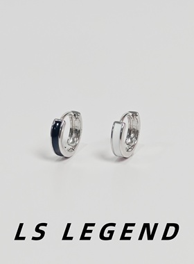 纯银耳环男款银针简约圈圈耳饰中性款个性银耳钉女款时尚日韩潮流