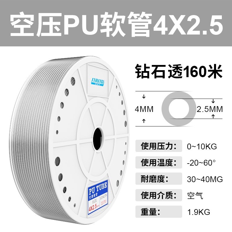 气动PU8*5空压机气管软管8MM气泵配件C大全高压风管4/6/12/16/10M