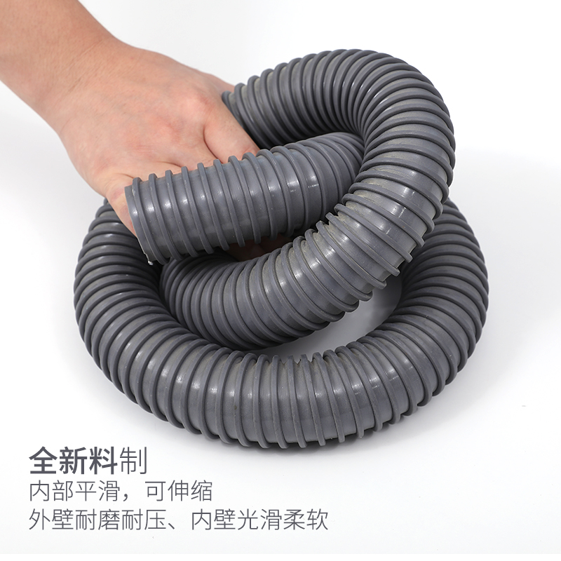PD方筋灰骨管螺旋塑筋管PVC工业通风J吸尘塑料波纹软管液体输送管