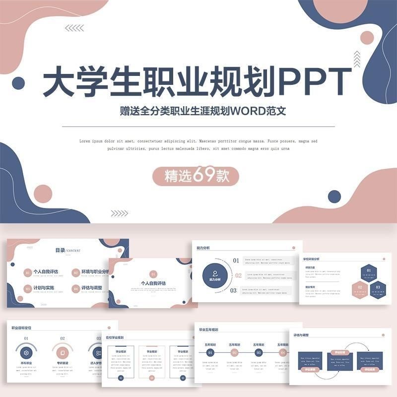 大学生职业涯规划pt模板范