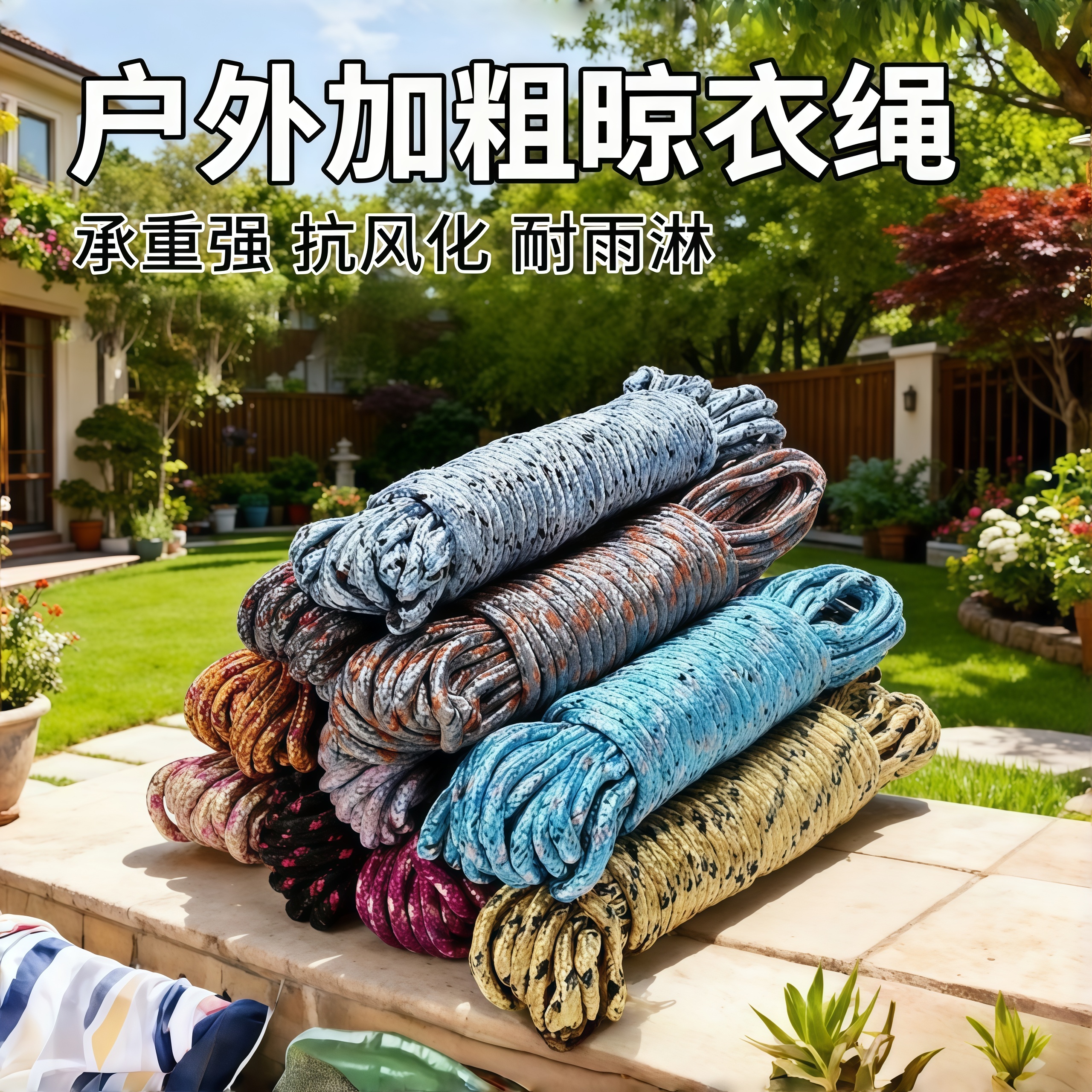 户外耐磨承重强10m晾衣绳防下垂
