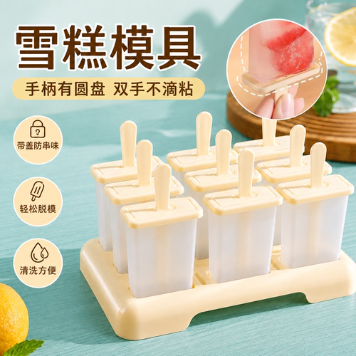自制带盖防串味冰棒棍雪糕模具