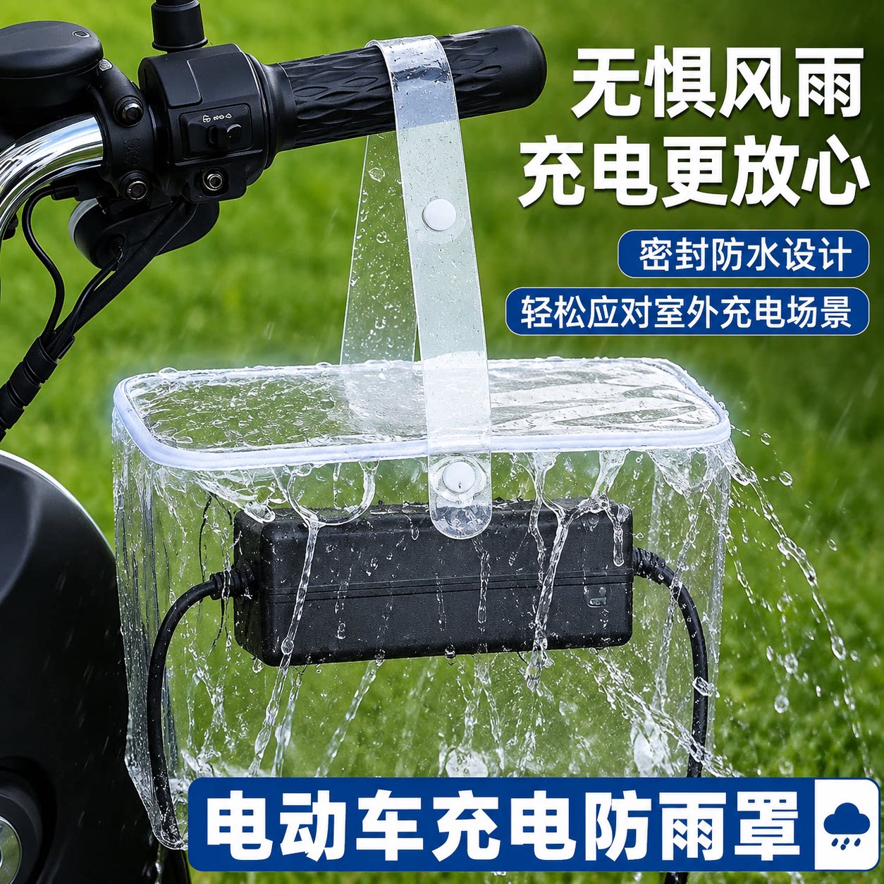 电动车充电器防水罩户外收纳袋