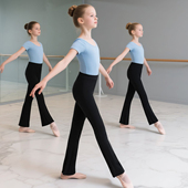 女练功服形体跳舞裤 儿童舞蹈裤 直筒裤 子少儿黑色训练健美操瑜伽