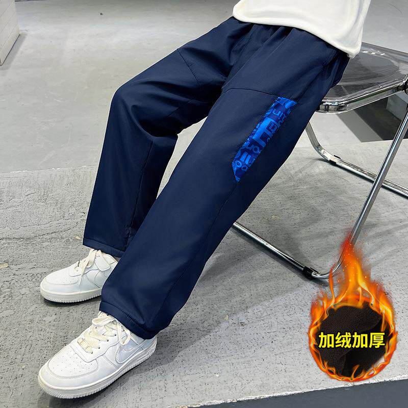 男童加绒加厚外穿冲锋裤防风御寒保暖抓绒软壳户外登山裤子春秋潮