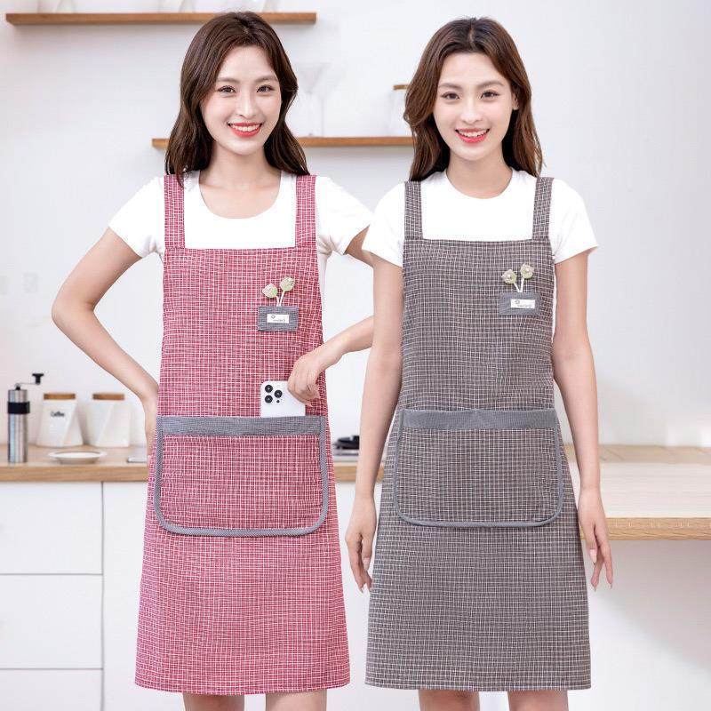加厚耐磨棉布围裙家用厨房田园风时尚上班防污耐脏透气背带围腰女,家庭/个人清洁工具,围裙套装,淘宝优惠券,粉丝福利购,淘宝优惠卷